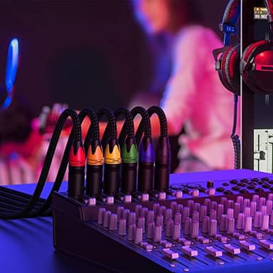 Anewbig XLR Cables 25ft 6 Pack - Male to Female Braided Shielded Microphone Cable, 3-Pin Copper Conductors XLR Speaker Cords for Microphone, Mixer, DMX & PA Systems(Colorful) - Image 8