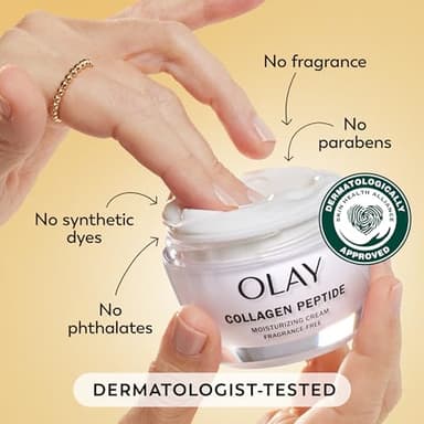 Olay Collagen Peptide Face Moisturizer, Firming Cream for Women, Fragrance-Free, Non-Greasy - Hydrating, Anti-Aging, Anti-Wrinkle, Smooth Fine Lines, Plumping Skin Care - Niacinamide, 1.7 Oz - Image 6