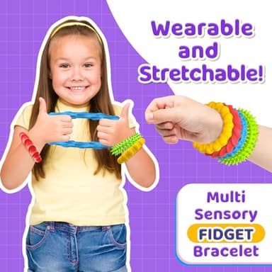 Sensory Fidget Toys for Kids Adults - 4 Pack Stretchy Fidget Bracelet | Texture & Calming Autism Sensory Toys for Special Needs Autistic Children | Calm Down Toy for Toddler Girls Boys - Image 2