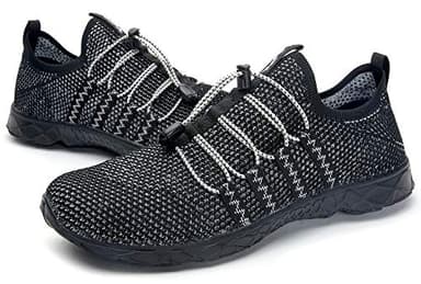 DLGJPA Men's Quick Drying Water Shoes for Beach or Water Sports Lightweight Slip On Walking Shoes Allblack 14 - Image 7