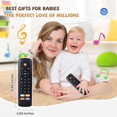 Baby TV Remote Toy - Realistic Play Remote toy with Lights and Sounds, 3 Languages (English, Spanish & French), Learning Musical Toys, Preschool Infant Boys Girls Toys Gift for 1 2 Year Old, Black - Image 6