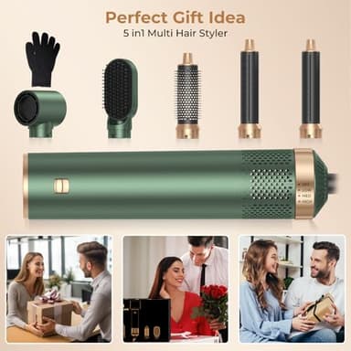 Blow Dryer Brush 5 in 1, Negative Ion Hair Dryer Brush Set Upgrade Hot Air Brush Air Styler Curling Wrap Air Curler, Curling Iron Hair Styling Tools As A Gift for Straight/Curl/Drying/Smoothing - Image 6