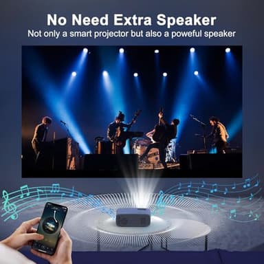 TMY Projector with WiFi and Bluetooth, Native 1080P Mini Projector, Portable Projector wirh 50% Zoom, Compatible with TV Stick/Phone/PC/DVD/HDMI/USB/TF, Movie Projector for Home Bedroom - Image 7