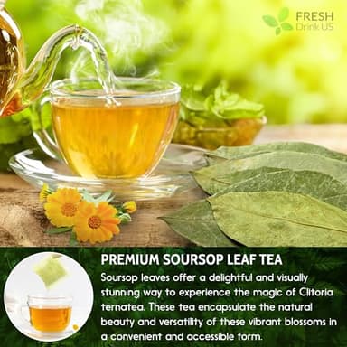 40 Premium Soursop Graviola Leaf Tea Bags, 100% Natural and Pure from Soursop Leaves, Handmade, Made With Natural Materials-Corn Fiber Tea Bag, Sugar/Caffeine/Gluten Free, Hoja Guanabana Tea - Image 5