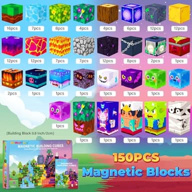 Magnetic Blocks Games Building Toys for 3-16 Year Old Boys Girls, Toddler Kids Magnetic Cubes Tiles Sensory Montessori Education Learning Travel Toys Ages 3+ Halloween Birthday Party Favors Gifts - Image 3