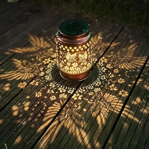 KIKUSUI Hummingbird Solar Lanterns Outdoor Waterproof Hanging, Fathers Day Gifts for Dad Mom Men Women, Metal Decorative LED Lanterns for Yard, Patio, Lawn, Tabletop, Pathway, Landscape, Garden Decor - Image 1