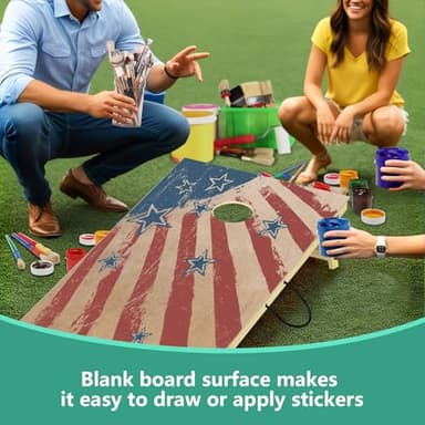 Solid Wood Cornhole Board Set, 4 ft x 2 ft Regulation Size Corn Hole Game Set for Adults with Set of 8 Corn Hole Toss Bags and Carrying Case - Image 6