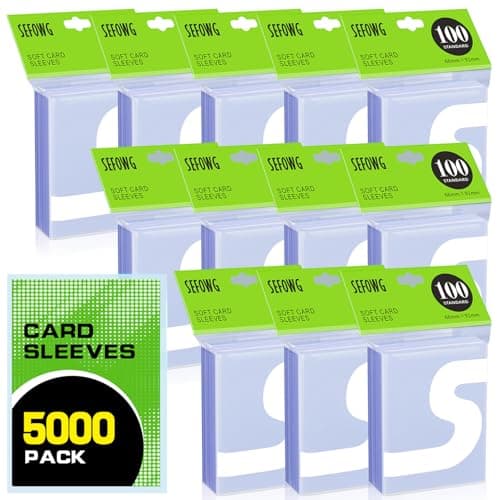 5000ct Card Sleeves, Clear Penny Sleeves for Trading Cards, Sports Card Sleeve, Baseball Card Sleeve, Ultra Soft Plastic Card Protector Sleeve for Football, MTG, PKM, Game, Standard Cards - Image 1