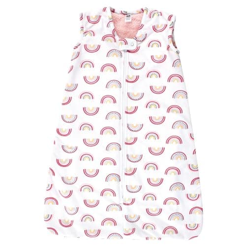 Hudson Baby Unisex Baby Plush Faux Fur Sleeping Bag, Wearable Blanket, Modern Rainbow, 18-24 Months - Image 1