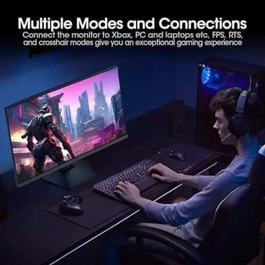 KOORUI Gaming Monitor, QHD 24" Nano IPS Display, 1440P 165Hz Computer Monitor, 1ms 2K PC Screen, 100% sRGB, Adaptive Sync, Height/Tilt/Pivot Adjustment, HDMI, DisplayPort, GP01 - Image 2