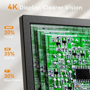 Elikliv 4K 3-Lens Digital Microscope: TL301-Magnetic Coin Microscope Magnifier Full Coin View, Soldering Microscopes for Adults with 7" IPS Screen, Side Lights, 10" Stand, PC/TV Compatible, 64GB - Image 7