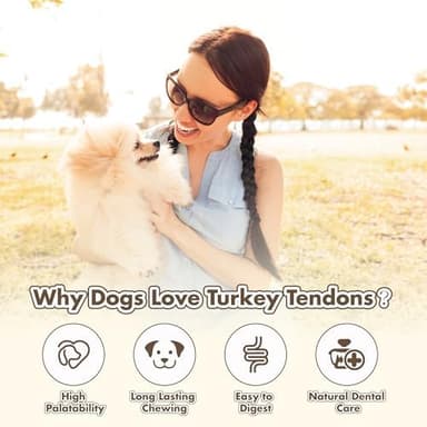 VITADAY Turkey Tendons for Dogs, All Natural, Healthy Dog Treats, Long Lasting, Hypoallergenic Dog Chews, Rawhide Free, USA-Sourced, for Small Dogs, Strips, 3 oz Pack - Image 5