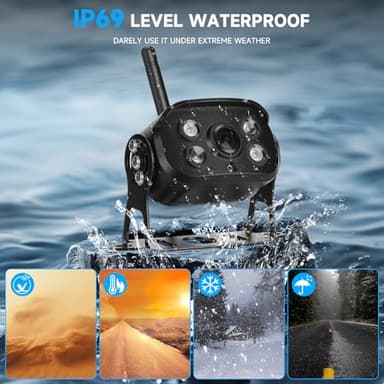 Wireless Backup Camera for Truck. Rv - Vehicle Backup Camera with 7'' 1080P HD Monitor - IP69 Waterproof Reverse Camera with BSD Alert and Night Vision for Car, Van, SUV, Trailer and Camper - Image 8