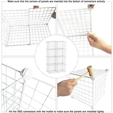 C&AHOME Wire Cube Storage, 8-Cube Organizer Metal C Grids Storage, Storage Bins Shelving, Modular Shelves, DIY Closet Cabinet Ideal for Living Room, Home, Office 24.8" L x 12.4" W x 48.4" H White - Image 7