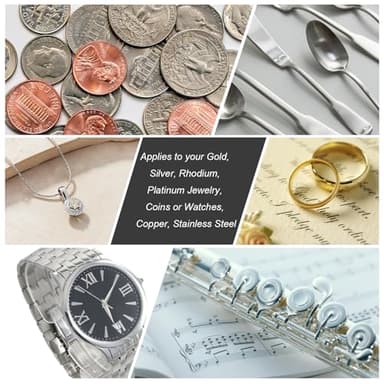 SIFFOI 2 Pack X-Large 14''x11'' Silver Jewelry Polishing Cloths, Premium Silverware Cleaning Cloth for 925 Silver, Gold, Double Layer Polishing Puff Cloths Grey - Image 5