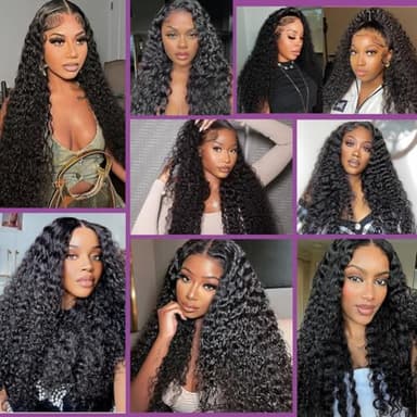 Nervoss 36Inch Deep Wave Lace Front Wigs Human Hair 200% Density 13x6 HD Transparent Deep Curly Lace Front Wigs for Women Pre Plcked Glueless Wigs with Baby Hair - Image 7