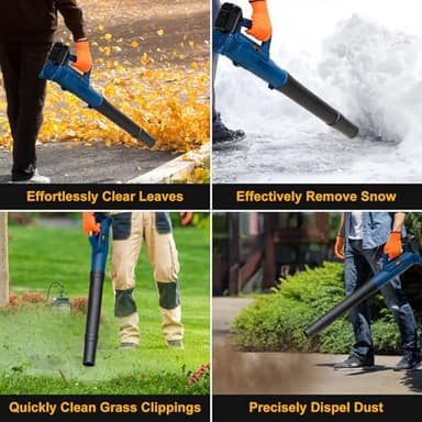 Cordless Leaf Blower for Dewalt 20V Battery, 400 CFM Electric Leaf Blower with 130-MPH, Copper Motor & Turn on Hold Mode, Built-in Protection for Lawn Care (NO Battery) (Yellow) - Image 6