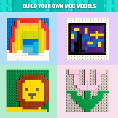 Classic Moc 9 Sizes Expansion Set - 1200 Flat Pieces, Compatible with Lego, Light Grey - Image 3