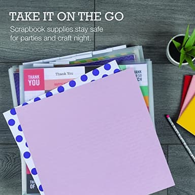 Samsill Scrapbook Paper Storage Organizer, 6 Count of Individual Top Loading Files with Customizable Tabs, Holds 12 x 12 Inch Scrapbook, Vinyl, Photos, Clear, PVC and Acid Free, 6 Pack - Image 6