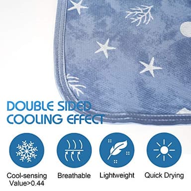 Ailemei Direct Cooling Throw Blanket with Double Sided Cold Effect, Lightweight Breathable Summer Coastal Theme Bed Blanket, Transfer Heat to Keep Body Cool for Hot Sleepers Night Sweats,50"x70" - Image 3