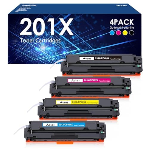 201X Toner Cartridge Compatible for HP 201X 201A 4 Pack CF400A CF401A CF402A CF403A High Yield for HP Color Laserjet Pro MFP M277dw M252dw M277n M277c6 (Black, Cyan, Magenta, Yellow) - Image 1