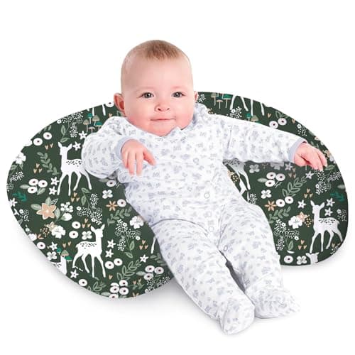 Little Grape Land Nursing Pillow for Infants, Breastfeeding Pillows, Baby Support Pillow for Nursing, Bottle Feeding, Tummy Time with Machine Washable Cover & Breathable Filling (Forest Deer) - Image 1