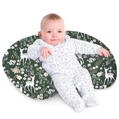 Little Grape Land Nursing Pillow for Infants, Breastfeeding Pillows, Baby Support Pillow for Nursing, Bottle Feeding, Tummy Time with Machine Washable Cover & Breathable Filling (Forest Deer) - Image 1