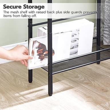 HOOBRO Small Narrow Side Table with Charging Station Set of 2, Skinny End Table for Small Spaces, Slim Nightstand with USB Ports Outlet, Sofa Beside Table with Storage Shelf BF102UBZP201 - Image 6