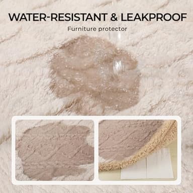 Waterproof Pet Blanket, Liquid Pee Proof Dog Blankets for Sofa Bed Couch, Reversible Sherpa Fleece Furniture Protector Cover for Small Medium Large Dogs Cats,Beige-Thicken X-Large(85" x 57") - Image 2