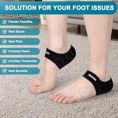 Plantar Fasciitis Gel Heel Protectors, Heel Cups for Women Men Heels Spur Pain Relief, Heel Inserts Pads for Achilles Tendonitis Dry Cracked Heel Support Cushion(Small, 2Pairs) - Image 2