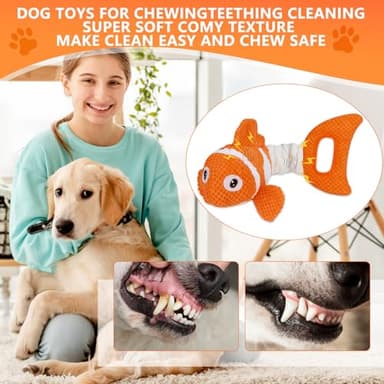 Molantaule Squeaky Dog Toys, Durability Interactive Tug of War Puppy Toys for Indoor and Outdoor Play - Stuffed Pet Dog Toys with Soft Fabric Suitable for Small, Medium, and Large Dogs - Image 2