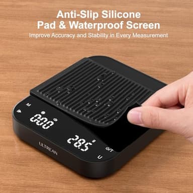 Ultrean 5.9" Coffee Scale, Rechargeable Coffee Scale with Timer, 3kg/0.1g Accuracy for Pour Over and Drip Coffee, Portable Digital Kitchen Scale with Automatic Timing, LCD Display - Image 7