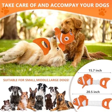 Molantaule Squeaky Dog Toys, Durability Interactive Tug of War Puppy Toys for Indoor and Outdoor Play - Stuffed Pet Dog Toys with Soft Fabric Suitable for Small, Medium, and Large Dogs - Image 6