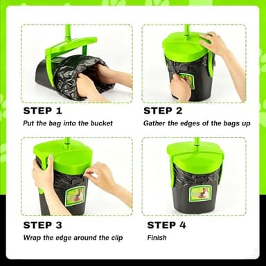 MXF Pooper Scooper Swivel Bin & Rake Kit with 20 Waste Bags, 36.6" Long Handle Adjustable Portable Non-Breakable Dog Pooper Scooper for Large Medium Small Dogs, Poop Scooper for Lawn Yard Dog Kennel - Image 6