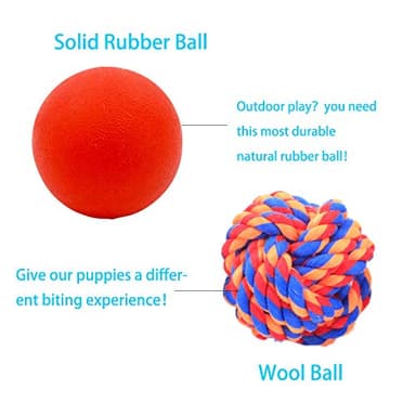 Volacopets Puppy Balls - Pack with Different Functions & Teething Toys for Small Dogs, Squeaky Dog Balls, Rubber Chew Toys for Enrichment - Image 5