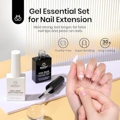 Beetles 9 In 1 Gel Nail Glue Nail Dehydrator Kit for Acrylic Nails Acid Free & Hema-Free Professional Dehydrator Prep for U V Gel Polish Long Lasting Led Lamp Required - Image 2