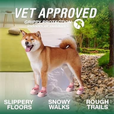 AOKOWN Dog Shoes for Large Dogs, Waterproof Dog Boots for Winter Snow, Summer Hot Pavement, Dog Booties & Paw Protectors Size 7 - Image 4