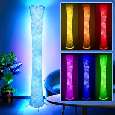 dotanddot Floor Lamp, RGB Color Changing, Smart Control Music Sync with Fabric Shade, Standing Lamp for Living Room Bedroom Game Room, 62 inch - Image 5