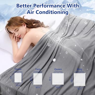 Topcee Cooling Blanket (90"x90"Queen Size) for Sweats Absorbs Heat to Keep Adults Cool on Warm Nights, Q-Max 0.5 for Hot Sleepers, Ultra-Cool Lightweight Blanket for Bed - Image 7