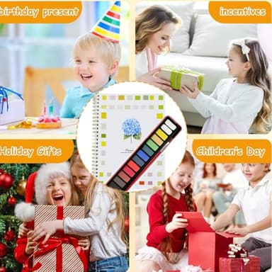 Watercolor Workbooks Coloring Book Beginner Friendly Painting Kit Easy Nature Scenes Paint Set Art Crafts for Creative Exploration Gift for Adults Teens (Flowers, Without Palette) - Image 7