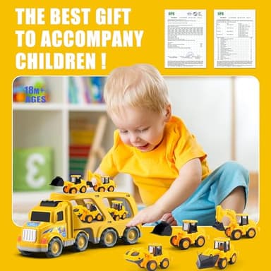 Veslier Construction Truck Toys for Boys Girls Age 1 2 3 4 5 6 Years Old,Carrier Transport Trucks for Kids 1-3 3-5 Year Old,Christmas Birthday Gift Toddler Toys. - Image 4
