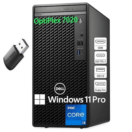 Dell Optiplex Desktop Computer, 7020 Tower Dekstop Pc, 12th Gen Intel 4-Core Processor (Beats Core i7-9700), 64gb Ddr5 Ram, 2tb Pcie Ssd, Dvdrw, WiFi Adapter, Rj-45, Keyboard & Mouse, Windows 11 Pro - Image 1