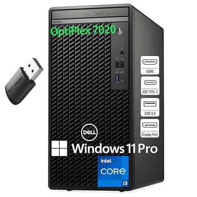 Dell Optiplex Desktop Computer, 7020 Tower Dekstop Pc, 12th Gen Intel 4-Core Processor (Beats Core i7-9700), 64gb Ddr5 Ram, 2tb Pcie Ssd, Dvdrw, WiFi Adapter, Rj-45, Keyboard & Mouse, Windows 11 Pro - Image 1