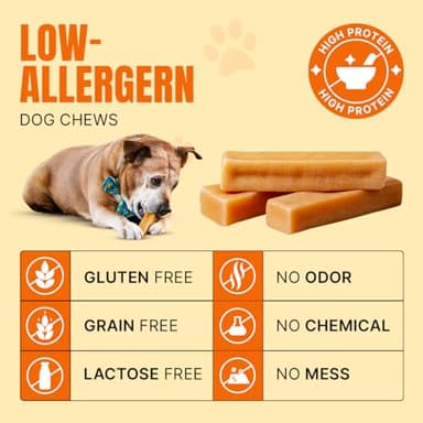 Tibetan Dog Chew Yak Cheese Sticks - Natural Handmade Treats for Large Dogs, Long-Lasting, Easy to Digest with No Additives, Rawhide, Grains, or Gluten, Perfect for Aggressive Chewers, 5 Chews - Image 2