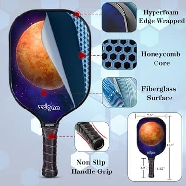 Pickleball Nets Set with 4 Fiberglass Lightweight Pickleball Paddles, 6 Outdoor Pickle Balls, and Court Marking Kit, and Carrying Bag Portable Pickleball Net for Backyard, Driveway - Image 3