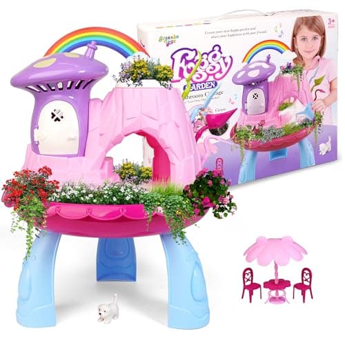 Greenbo Kids Fairy Garden Kit | Indoor & Outdoor Fairy Toy Gardening Set with House, Mist, Music, Light & Tools | Fairy Garden Kit for Kids to Grow, Play, and Learn | For Girls & Boys of Ages 3 and Up - Image 1