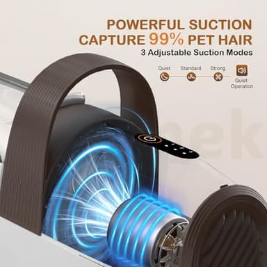 Ozumek Dog Grooming Vacuum, Dog Grooming Kit with Pet Clipper Nail Grinder, 3 Suction Modes Dog Brush Vacuum with 6 Pet Grooming Tools (Brown) - Image 7