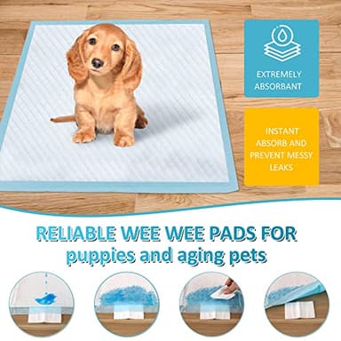 Boscute Super Absorbent & Leak-Proof Jumbo Size 36"x36" Pet Training Dog Pee Pads, Thicken Quick Dry Disposable Puppy Pee Pads, Potty Training Pads for Dogs Cats, Rabbits - Image 6