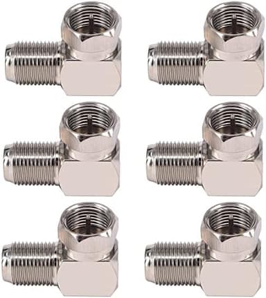 QDiShi 6 Pack F Type Coaxial Cable Right Angle Connector Male to Female Quick Connector Adapter for Tight Corners and Flat Panel TV Mounting – 90 Degree F Type Adapter for Wall Plates and Coax Cable - Image 3