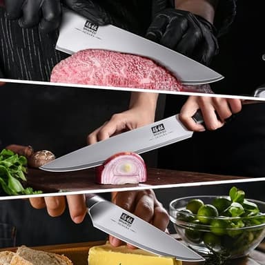 SHAN ZU Japanese Knife Set 3 PCs, High Carbon 10Cr15Mov Stainless Steel Chef Knife Set, Ultra-Sharp Professional Kitchen Knives Set with Ergonomic Pakkawood Handle and Elegant Gift Box - Image 6
